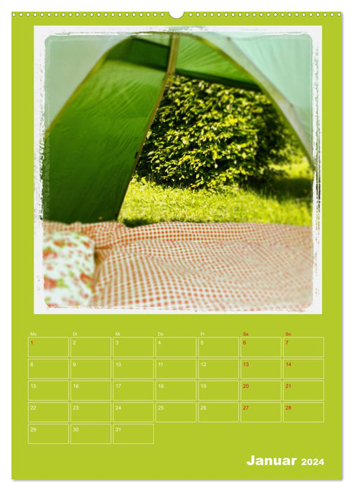 Camping Sommer - Zelten Grillen Lagerfeuer (CALVENDO Premium Wandkalender 2024)