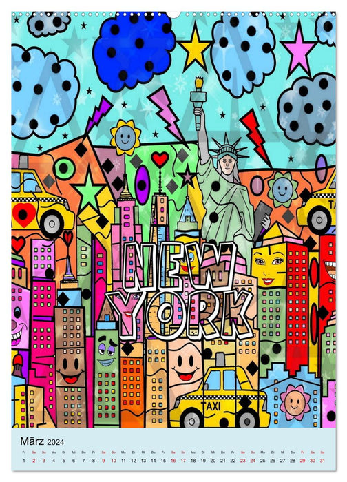 United States Pop Art von Nico Bielow (CALVENDO Premium Wandkalender 2024)