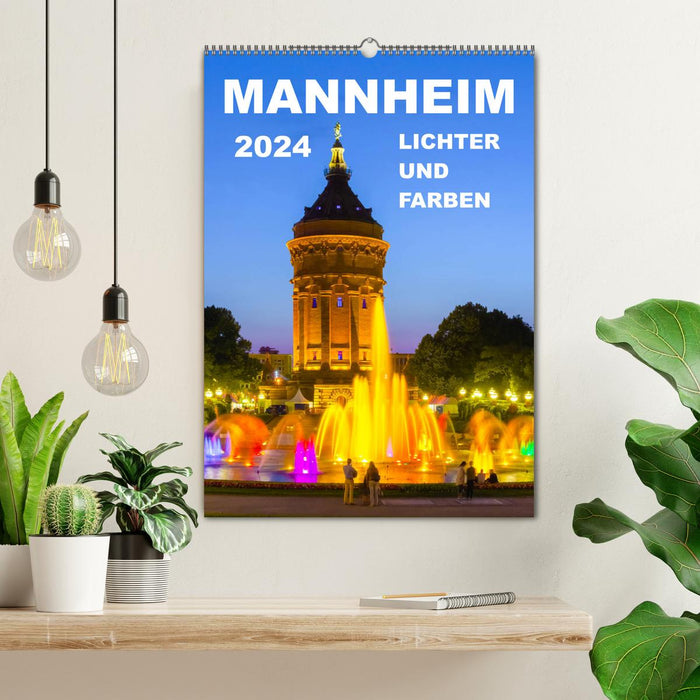 Mannheim Lichter und Farben (CALVENDO Wandkalender 2024)