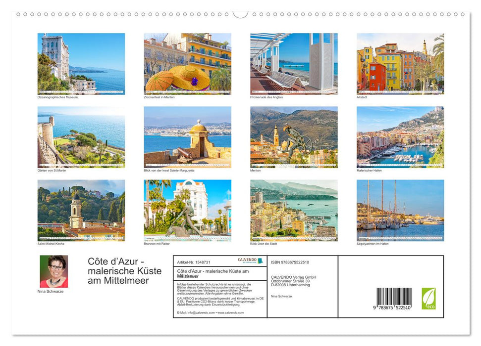 Côte d’Azur - malerische Küste am Mittelmeer (CALVENDO Premium Wandkalender 2024)