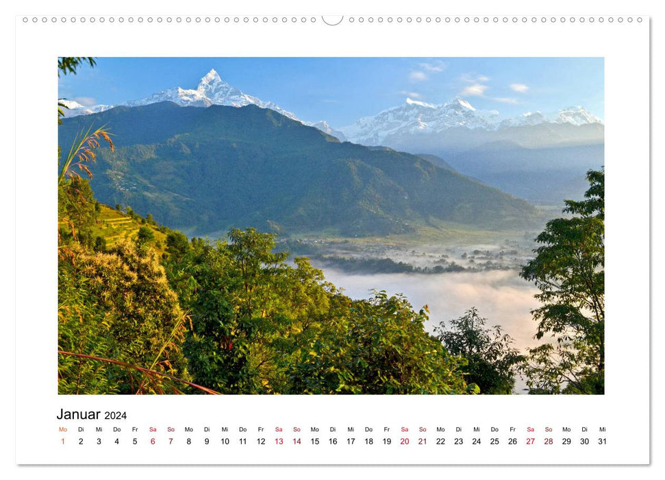 Népal - paradis de la randonnée entre Annapurna et Everest (calendrier mural CALVENDO 2024) 