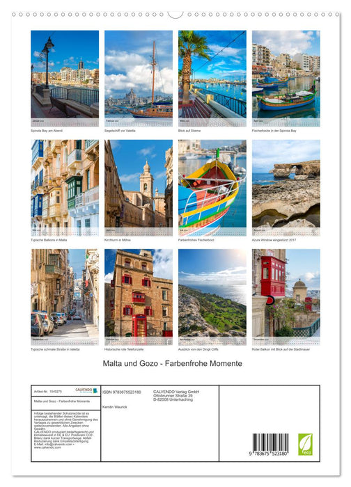 Malte et Gozo – Moments colorés (Calvendo Premium Wall Calendar 2024) 