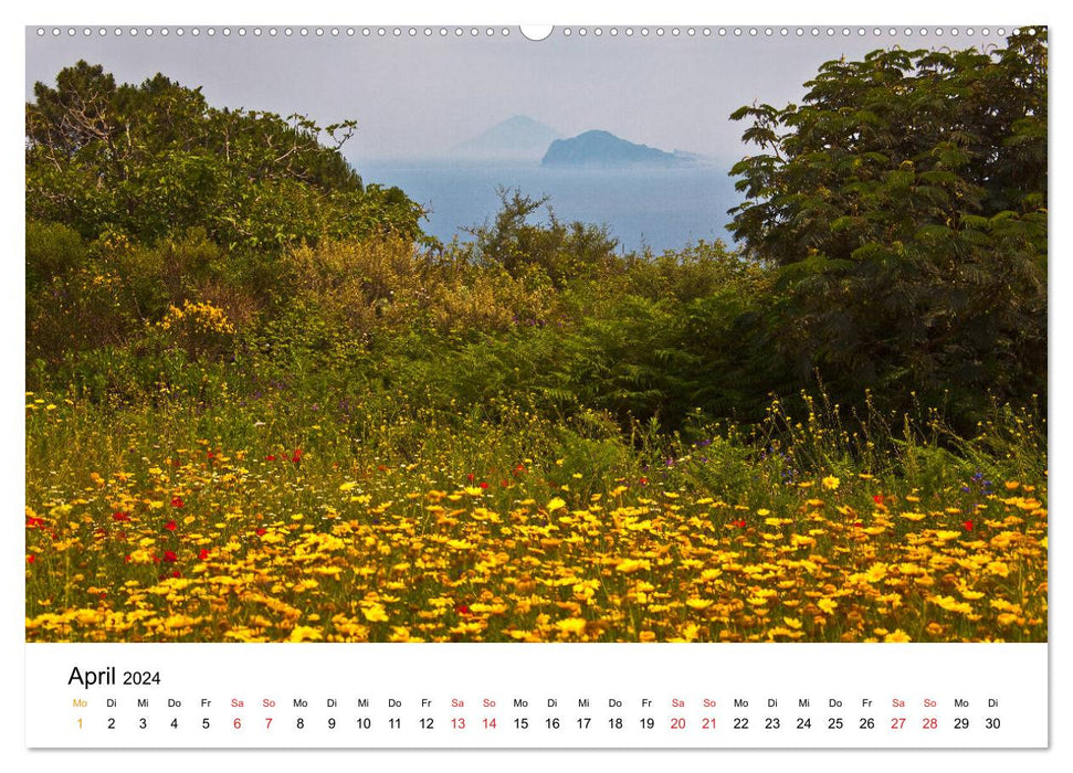 Sur les îles Éoliennes (Calendrier mural CALVENDO Premium 2024) 