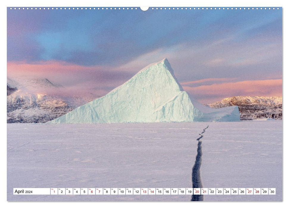 Icebergs - Les figures magiques de glace du Groenland (Calvendo Premium Wall Calendar 2024) 