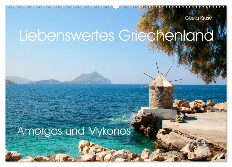 Liebenswertes Griechenland Amorgos und Mykonos (CALVENDO Wandkalender 2024)