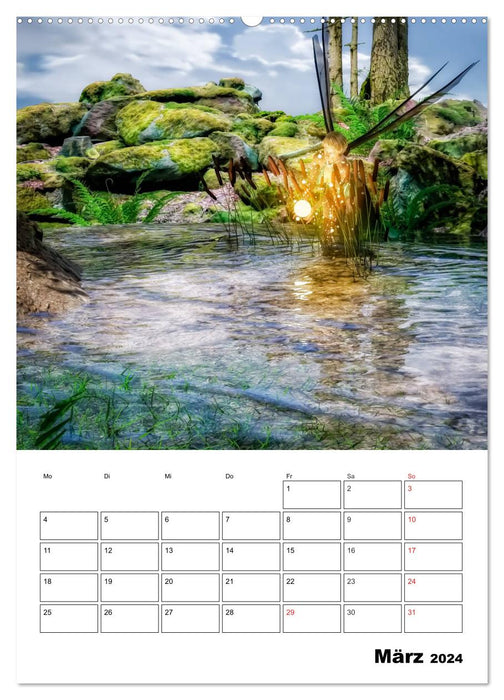 Au pays des fées imaginaires (Calendrier mural CALVENDO Premium 2024) 