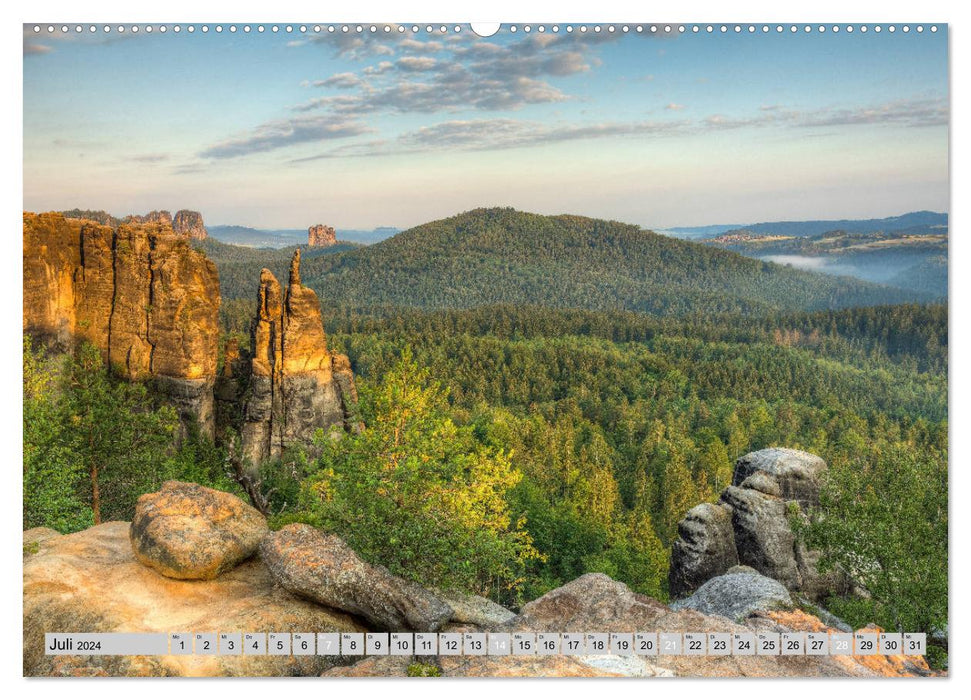 Wunderschöne Sächsische Schweiz (CALVENDO Premium Wandkalender 2024)
