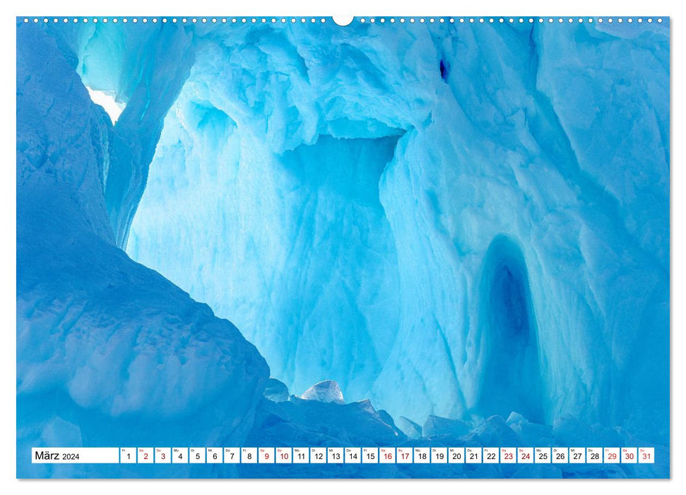 Icebergs - Les figures magiques de glace du Groenland (Calendrier mural CALVENDO 2024) 