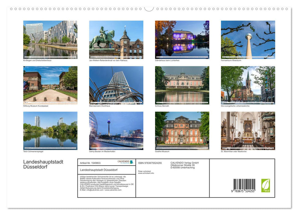 Landeshauptstadt Düsseldorf (CALVENDO Premium Wandkalender 2024)