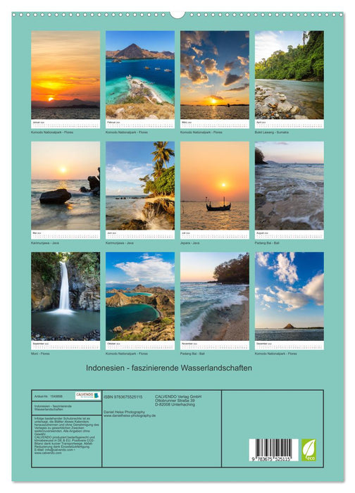 Indonésie - paysages aquatiques fascinants (Calvendo Premium Wall Calendar 2024) 
