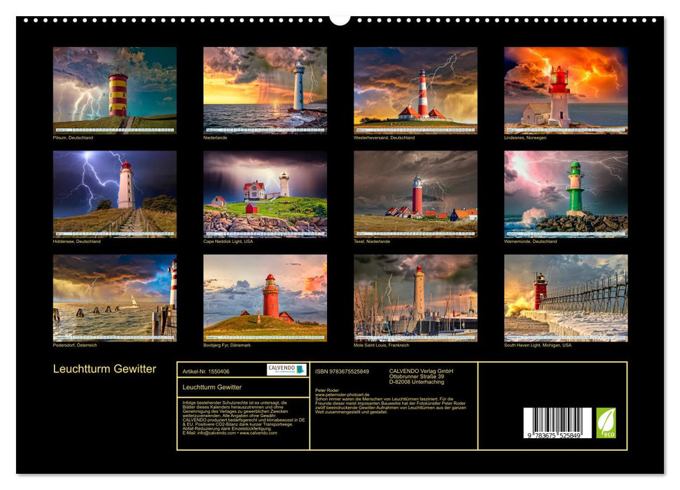 Orage de phare (Calvendo Premium Calendrier mural 2024) 