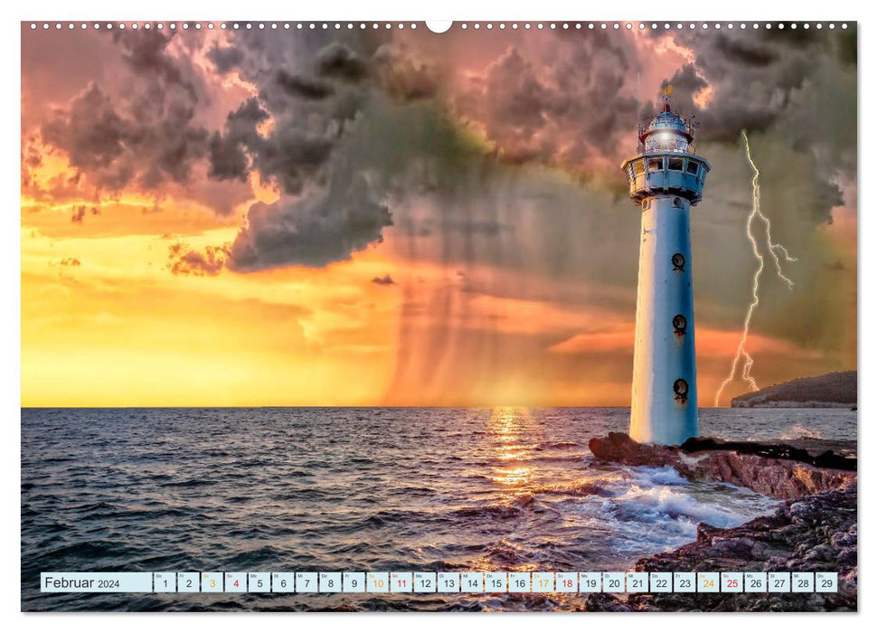 Orage de phare (Calvendo Premium Calendrier mural 2024) 