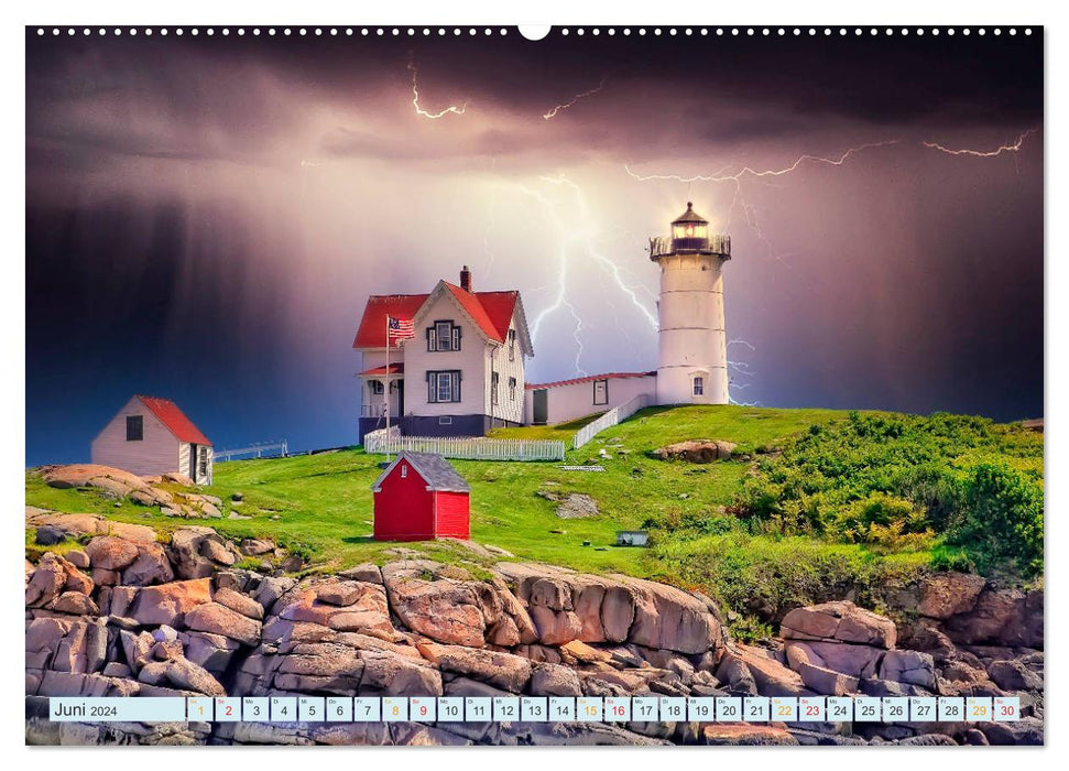 Orage de phare (Calvendo Premium Calendrier mural 2024) 