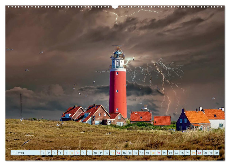 Leuchtturm Gewitter (CALVENDO Premium Wandkalender 2024)