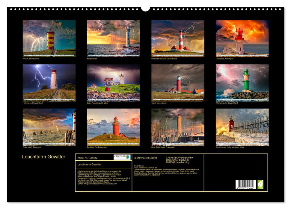 Orage de phare (Calendrier mural CALVENDO 2024) 