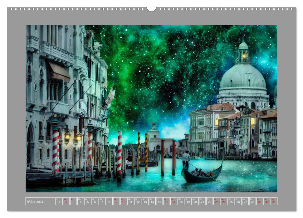 Dunkles Venedig (CALVENDO Premium Wandkalender 2024)