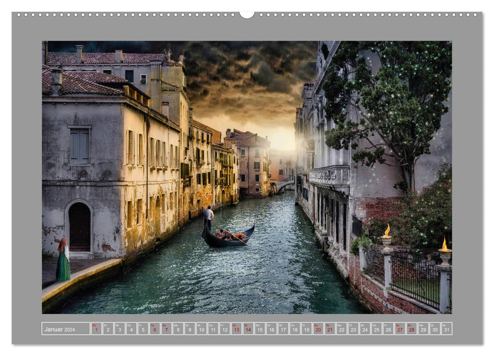 Dunkles Venedig (CALVENDO Wandkalender 2024)