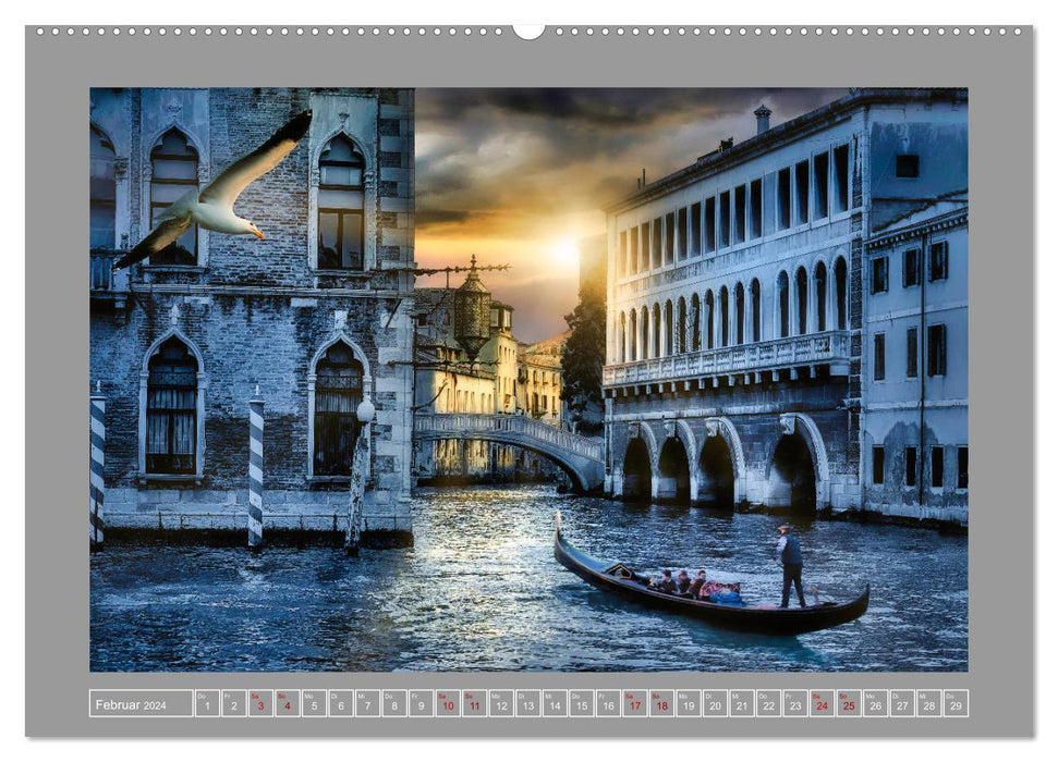 Dunkles Venedig (CALVENDO Wandkalender 2024)