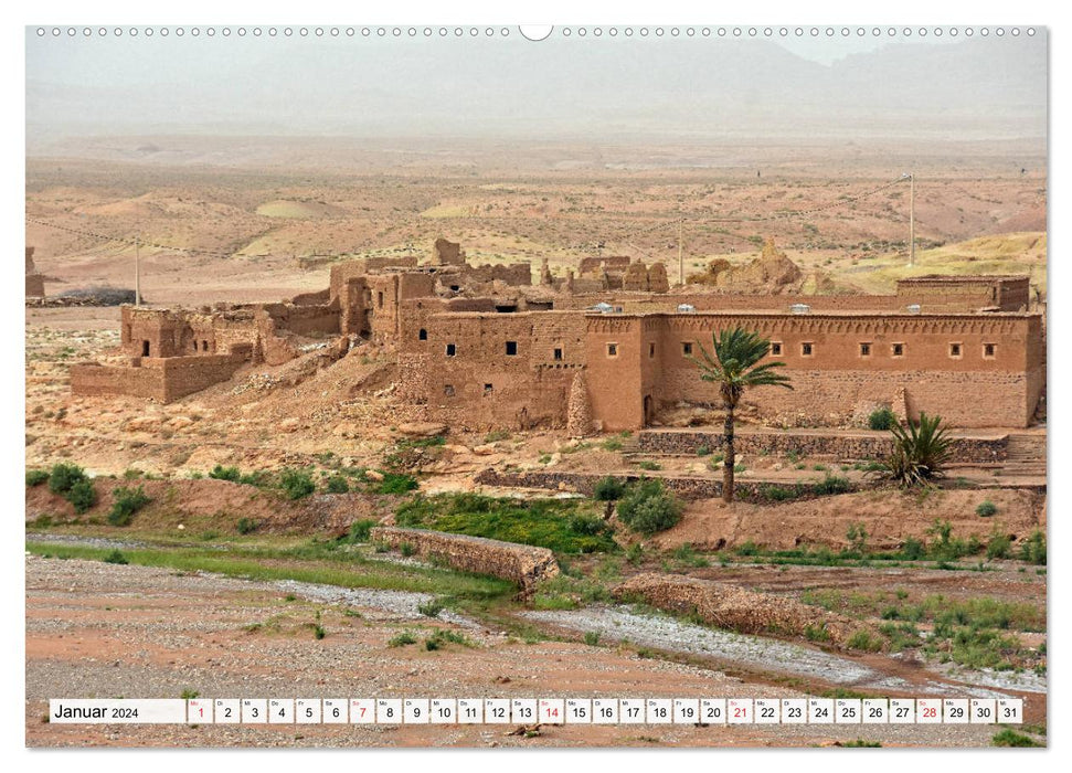 KASBAHS au MAROC, témoignage de l'architecture nord-africaine (Calendrier mural Premium CALVENDO 2024) 