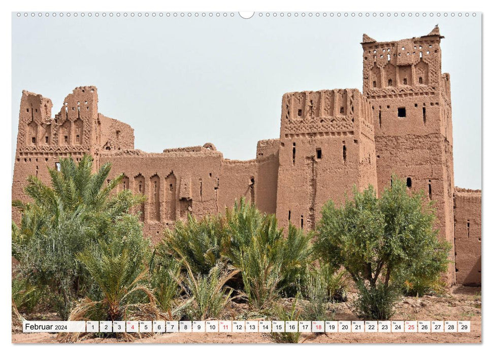 KASBAHS au MAROC, témoignage de l'architecture nord-africaine (Calendrier mural Premium CALVENDO 2024) 