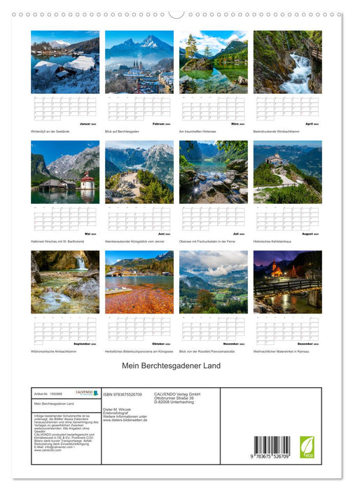 Mon pays de Berchtesgadener (Calvendo Premium Calendrier mural 2024) 