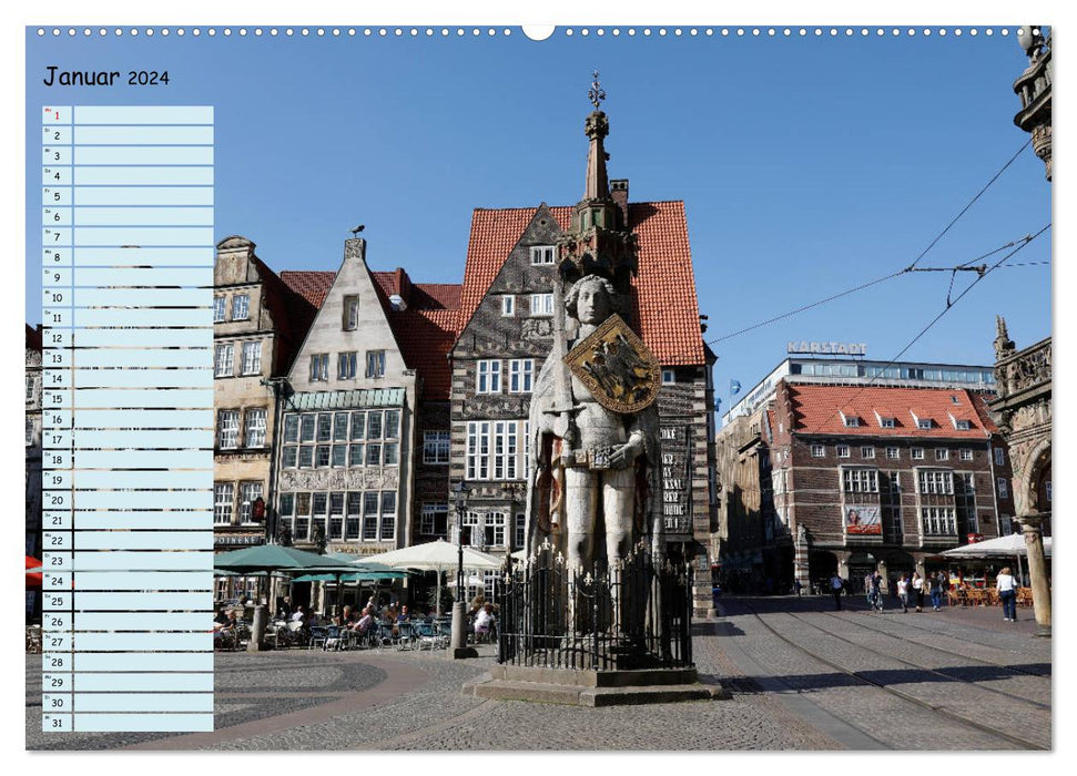 Brême - La ville hanséatique sur le calendrier des anniversaires de la Weser (Calendrier mural CALVENDO Premium 2024) 