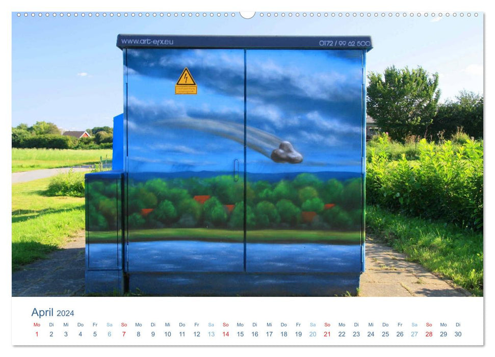 Peinture électrisante 2024. Art sur les coffrets électriques dans les espaces publics (CALVENDO Premium Wall Calendar 2024) 