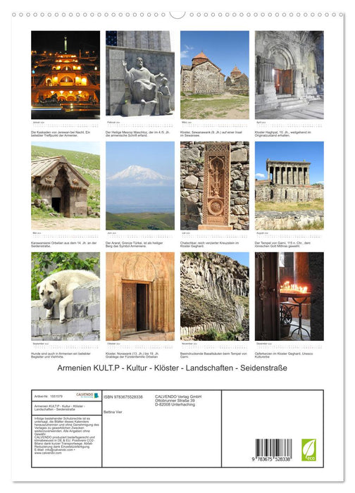 Armenien KULT.P - Kultur - Klöster - Landschaften - Seidenstraße (CALVENDO Premium Wandkalender 2024)