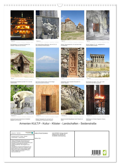 Armenien KULT.P - Kultur - Klöster - Landschaften - Seidenstraße (CALVENDO Wandkalender 2024)
