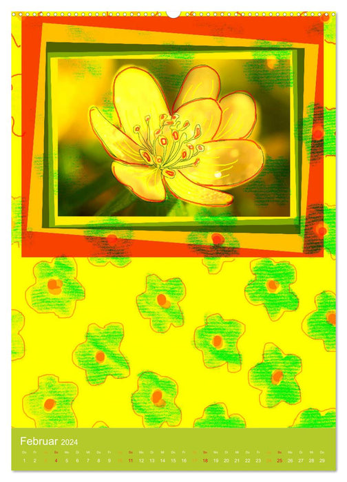 Farbiger Blütenrausch (CALVENDO Wandkalender 2024)