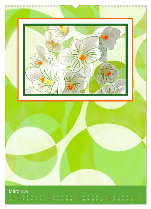 Farbiger Blütenrausch (CALVENDO Wandkalender 2024)