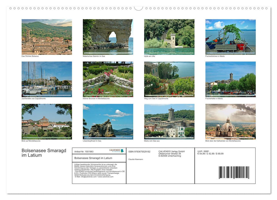 Lake Bolsena Emerald in Lazio (CALVENDO wall calendar 2024) 