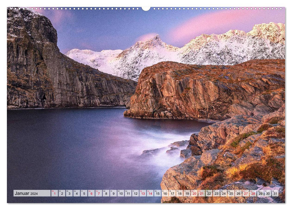 In January on the Lofoten (CALVENDO Premium Wall Calendar 2024) 