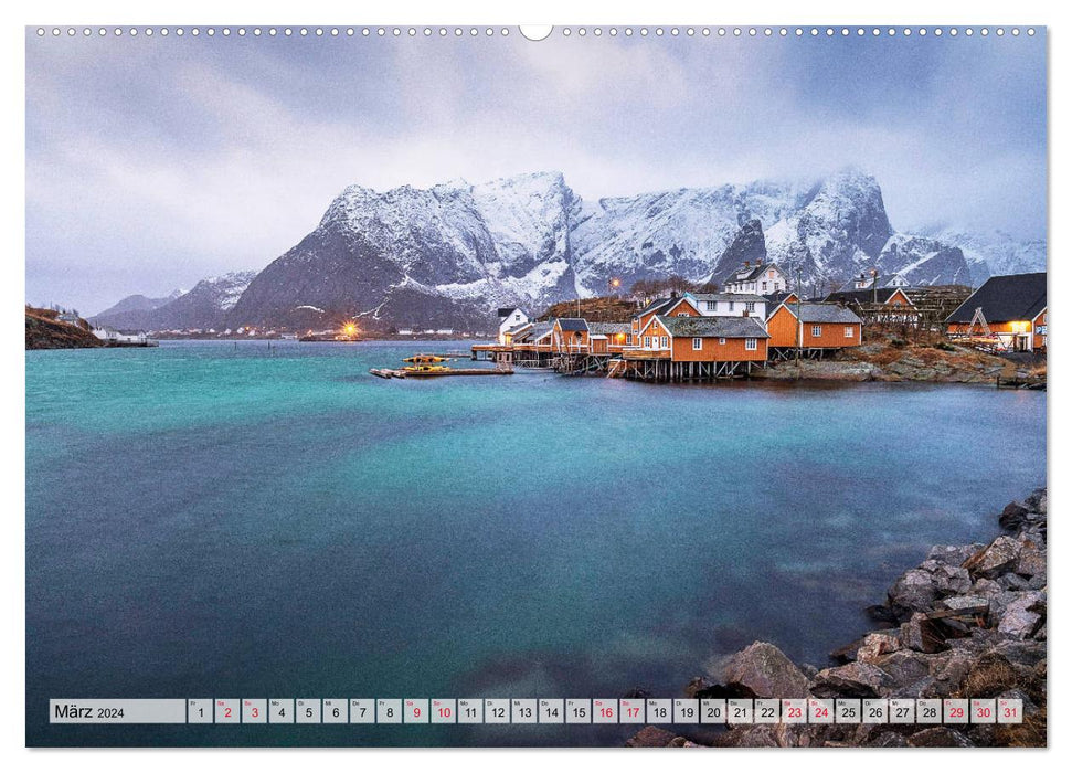 In January on the Lofoten (CALVENDO Premium Wall Calendar 2024) 