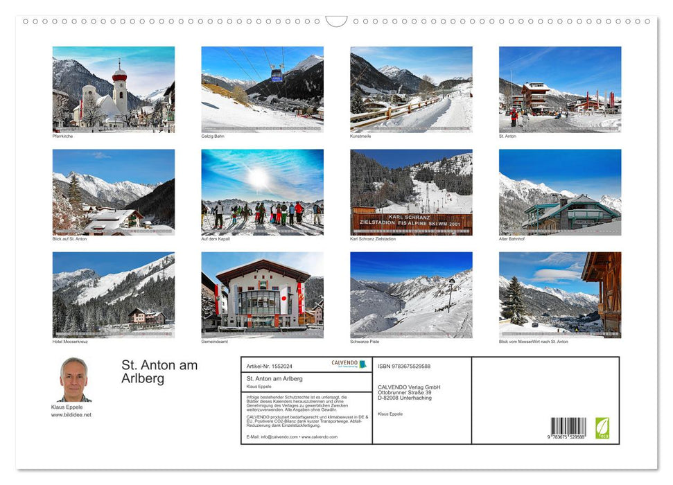 St. Anton am Arlberg (CALVENDO wall calendar 2024) 