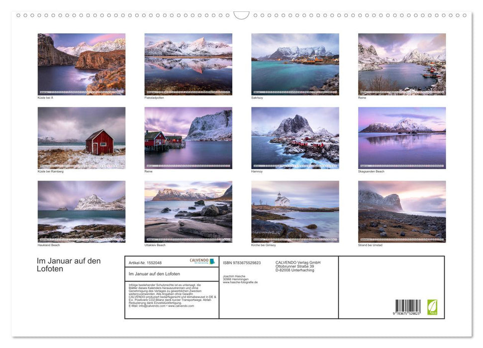 In January on the Lofoten (CALVENDO wall calendar 2024) 