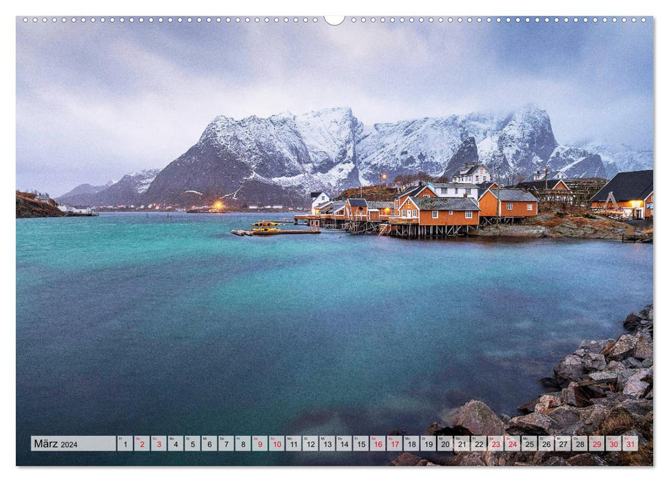 Im Januar auf den Lofoten (CALVENDO Wandkalender 2024)