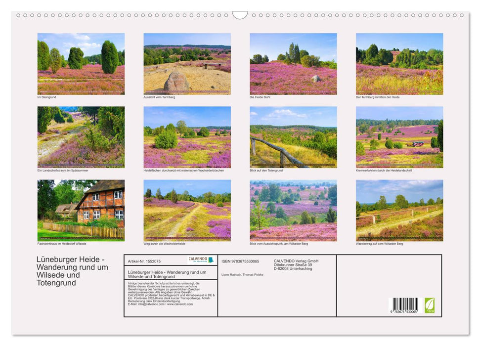 Lüneburg Heath - hike around Wilsede and Totengrund (CALVENDO wall calendar 2024) 