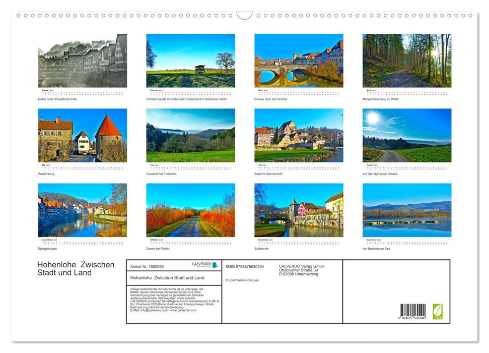 Hohenlohe - Between city and country (CALVENDO wall calendar 2024) 