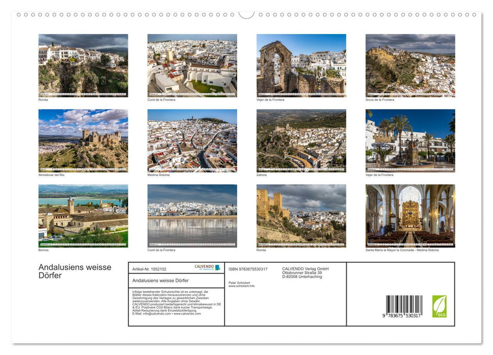Andalusiens weisse Dörfer (CALVENDO Premium Wandkalender 2024)