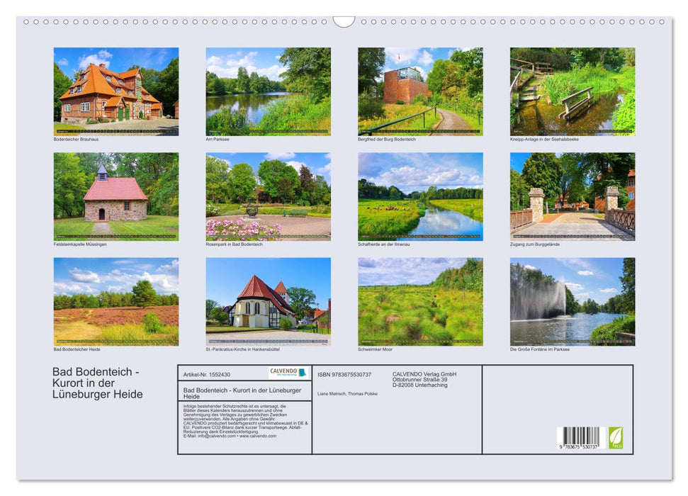 Bad Bodenteich - health resort in the Lüneburg Heath (CALVENDO wall calendar 2024) 