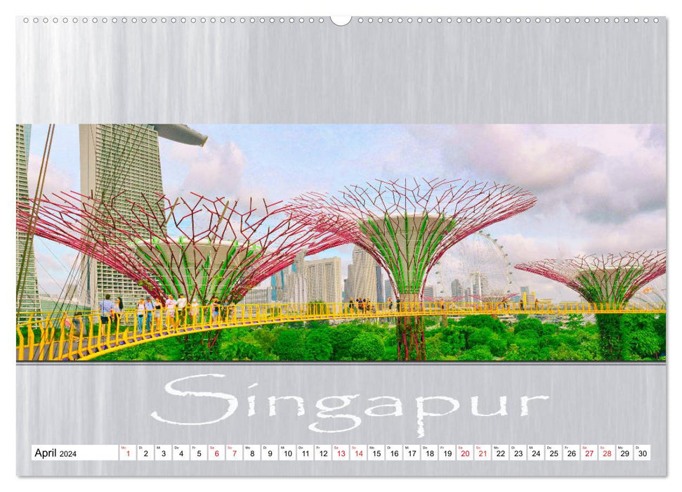 Singapur - Panoramablick (CALVENDO Premium Wandkalender 2024)