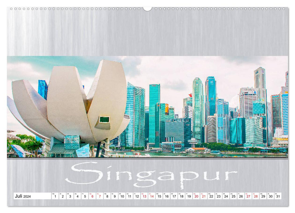 Singapore - panoramic view (CALVENDO Premium Wall Calendar 2024) 