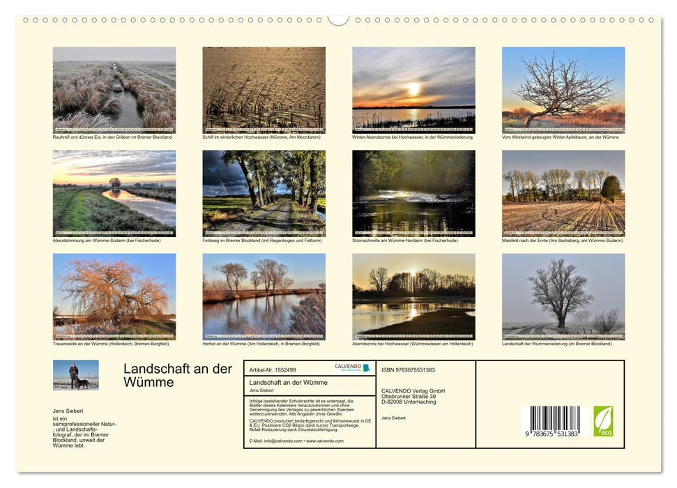 Landscape on the Wümme (CALVENDO Premium Wall Calendar 2024) 