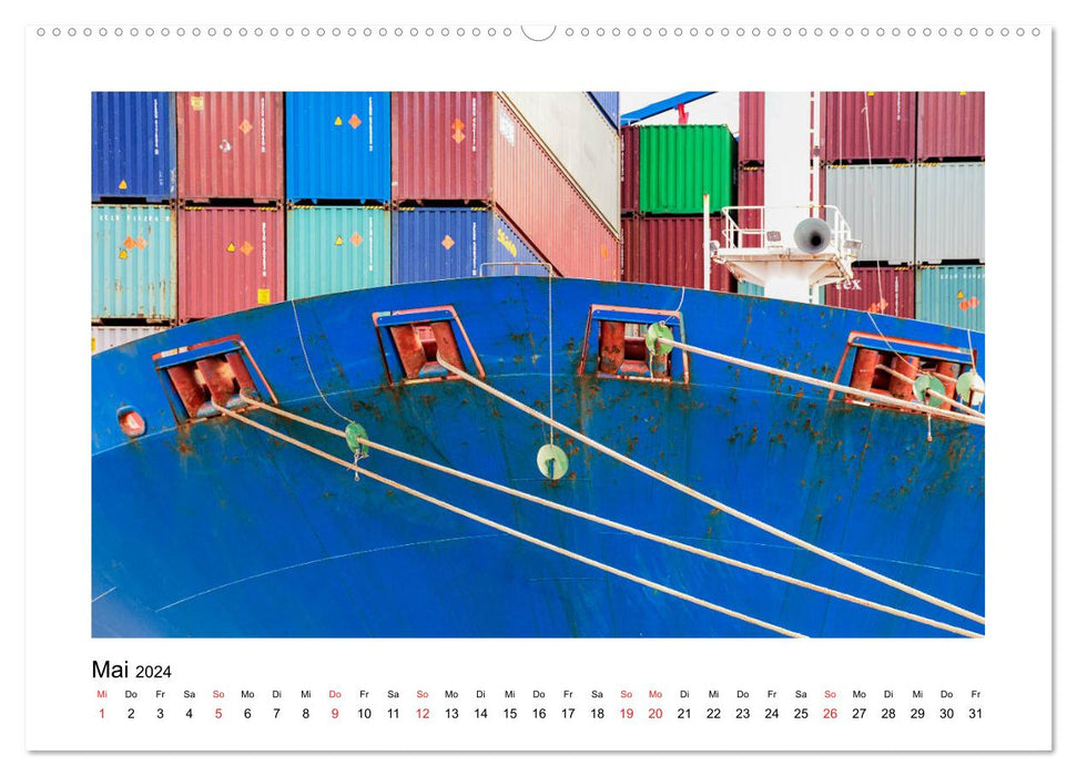Port de Hambourg - Dans le monde des géants des conteneurs (Calvendo Premium Wall Calendar 2024) 