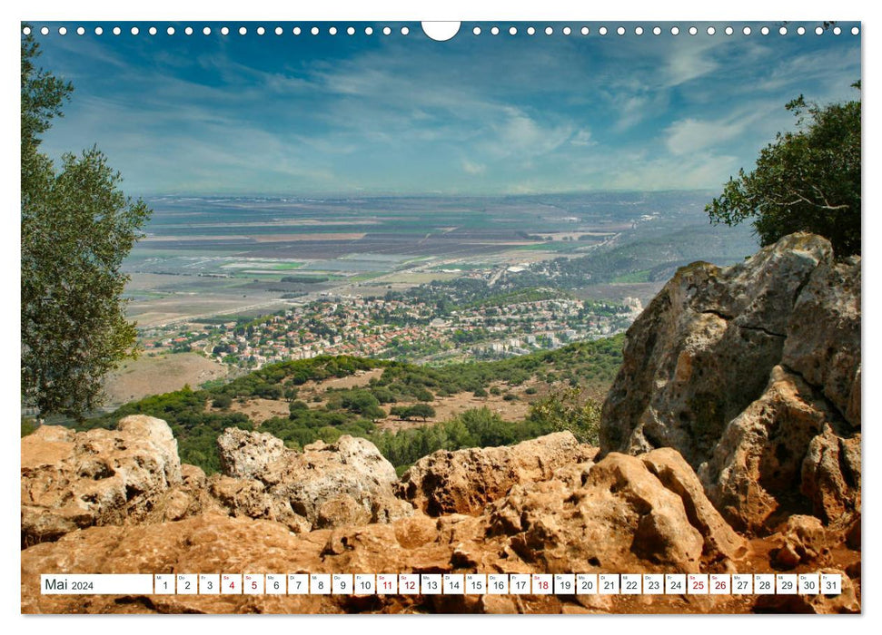 Biblische Orte in Israel mit Bibelstellen (CALVENDO Wandkalender 2024)