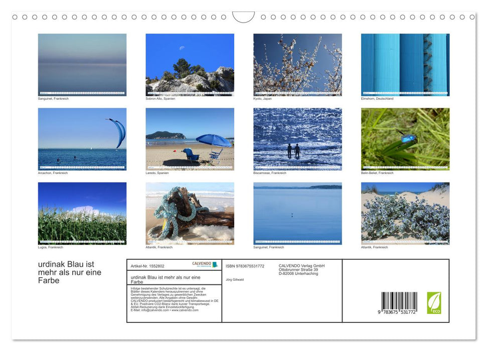 Urdinak blue is more than just a color (CALVENDO wall calendar 2024) 