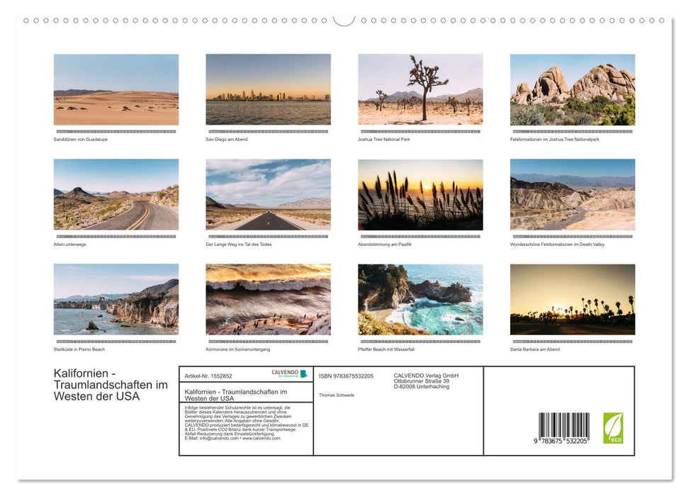 California - dream landscapes of the USA (CALVENDO Premium Wall Calendar 2024) 