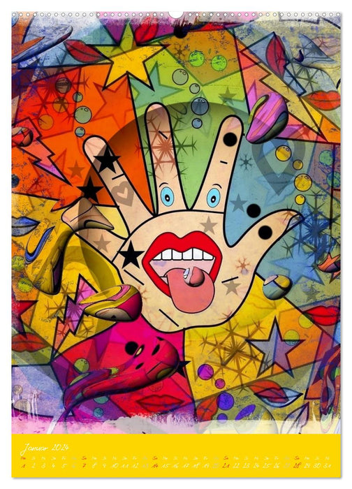 Bienvenue dans le monde du Pop Art de Nico (Calendrier mural CALVENDO Premium 2024) 