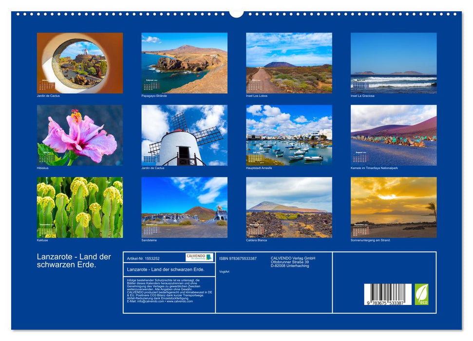 Lanzarote - Land der schwarzen Erde (CALVENDO Premium Wandkalender 2024)
